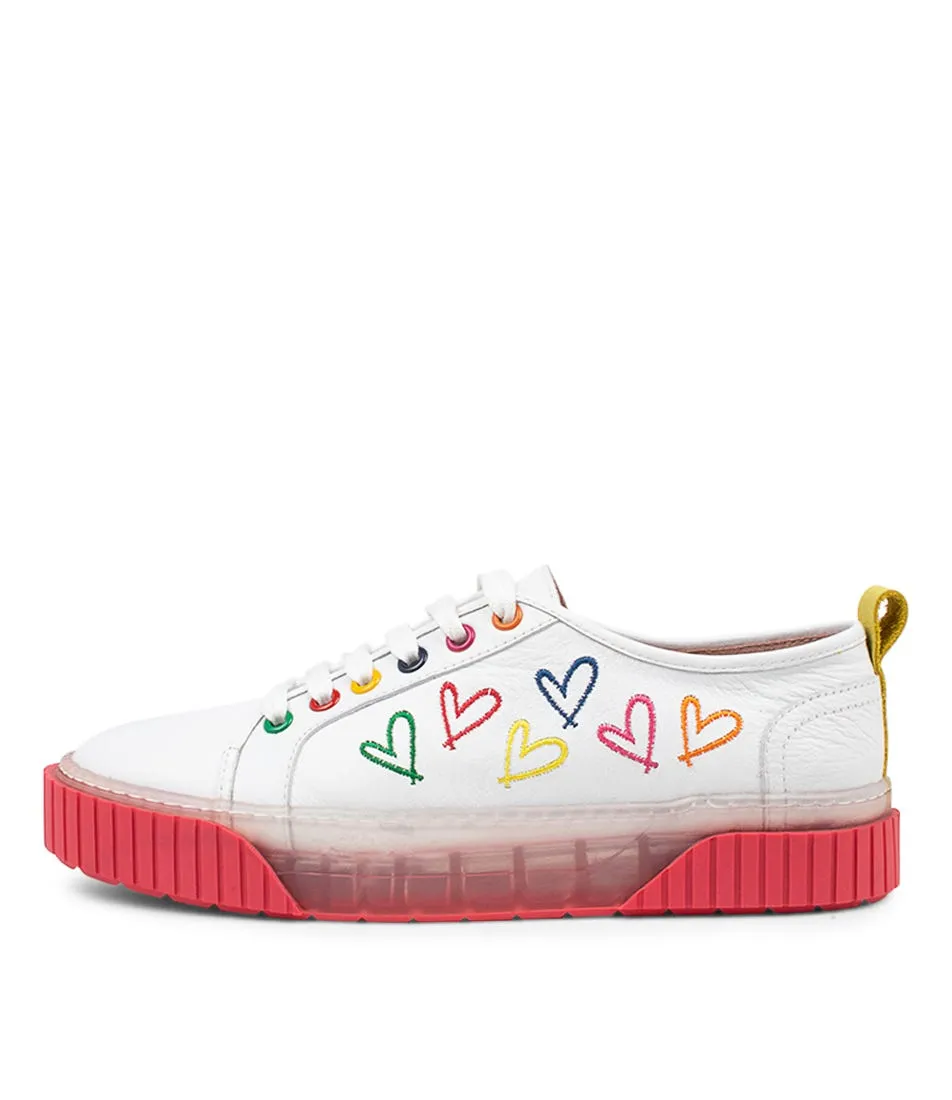 MOLLINI Jest White Rainbow Leather Sneakers