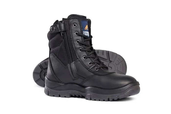 MONGREL Black Zip Side High Ankle Boot Air Zone DD TPU Sole