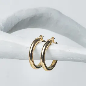 MONICA Gold Tube Hoop Earrings