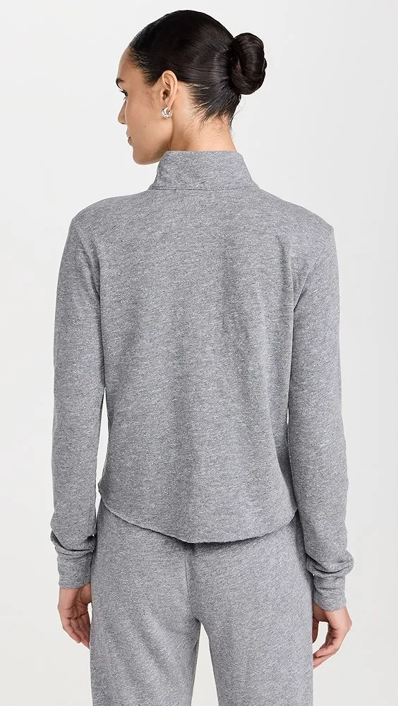 MONROW   Vintage Fleece Half Zip Sweatshirt 