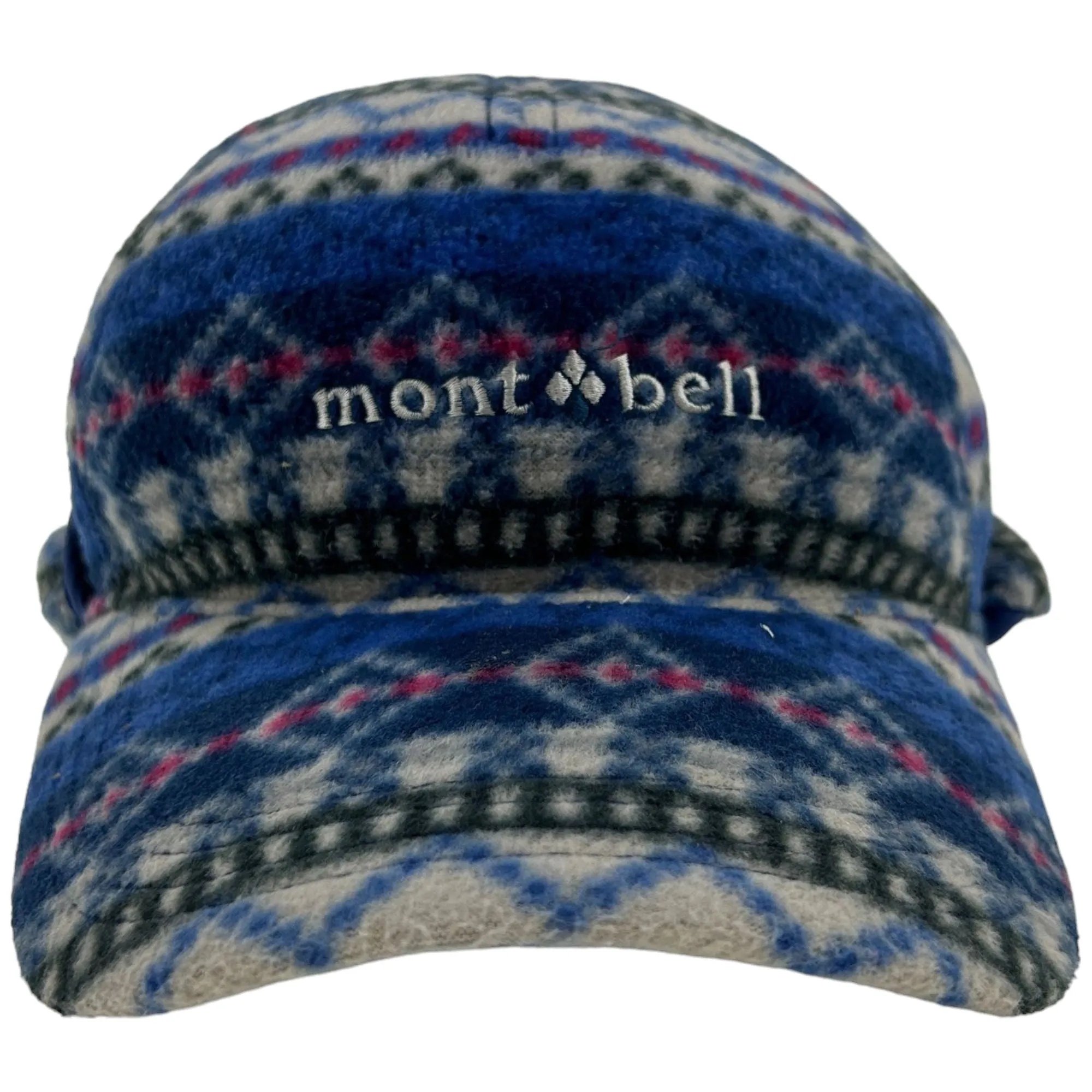 Montbell Ear Flap Hat Mixed Pattern Fleece Hat M 00s Vintage | Second Wave Vintage