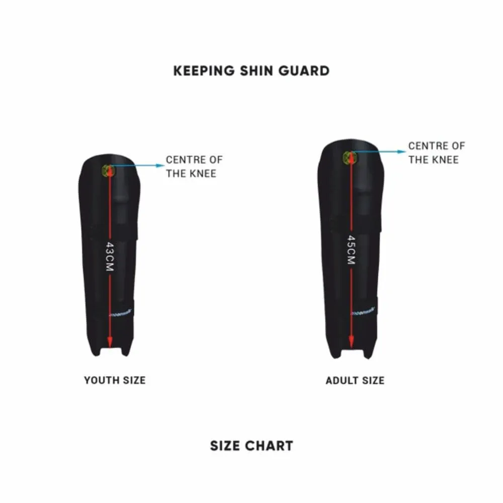 Moonwalkr Cricket Wicket Keeping Shin Pads, Black