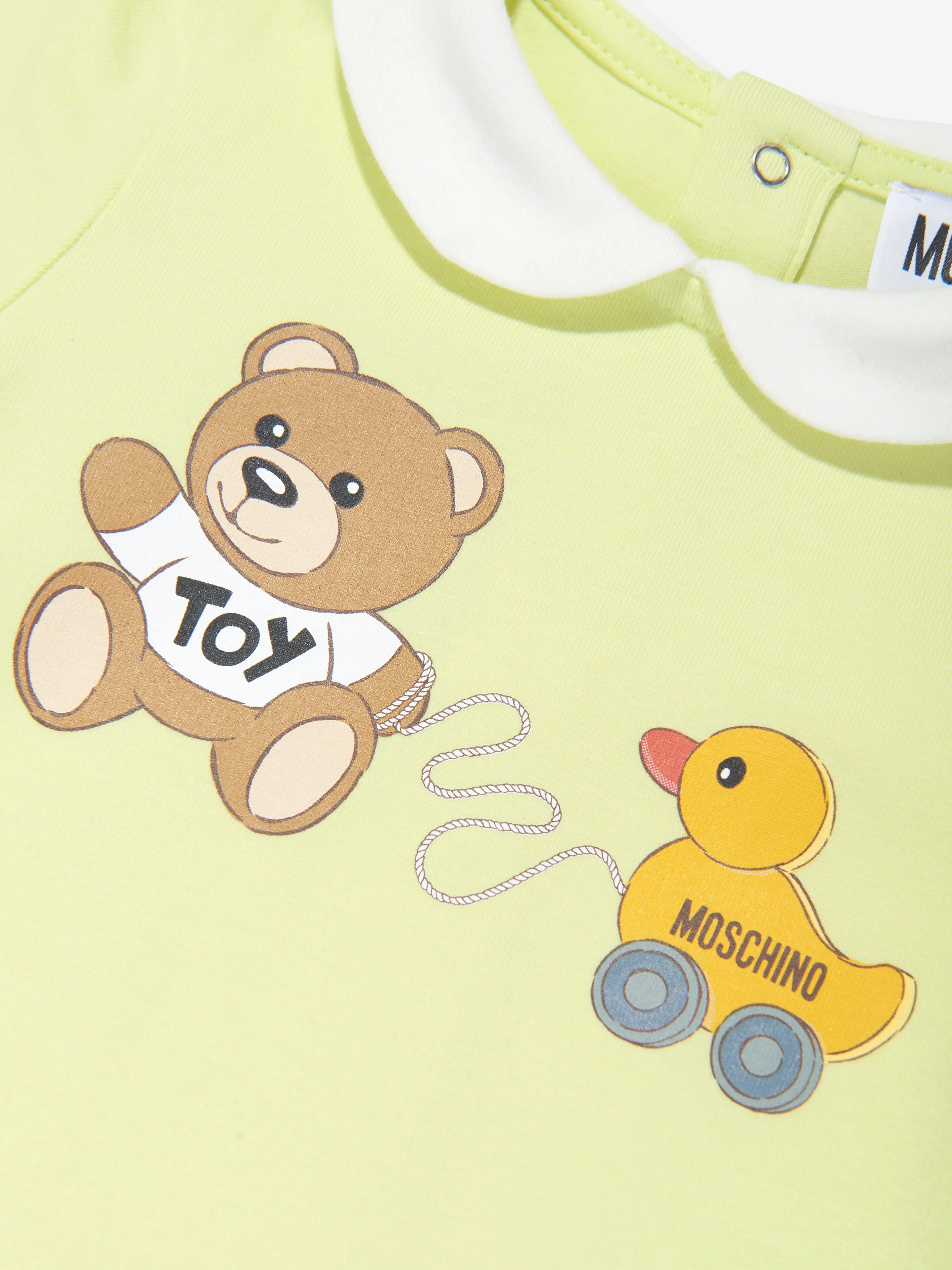 Moschino Baby Teddy Toy Romper in Yellow