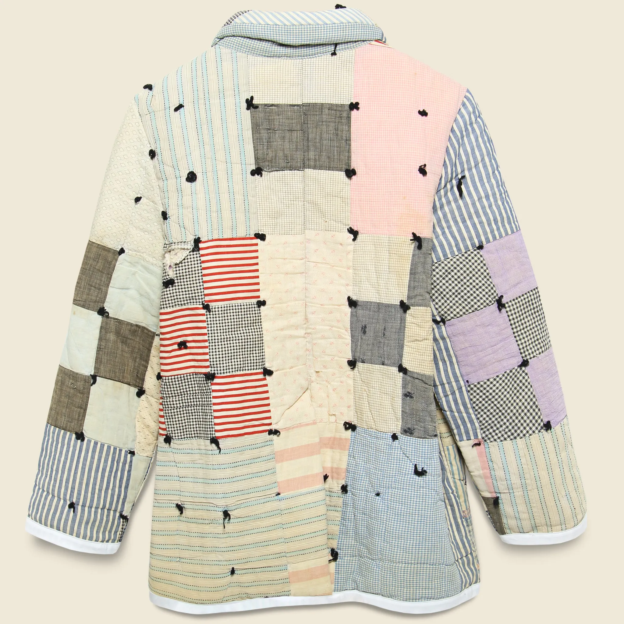 Moving Day Quilt Jacket - Black Tassle/Pink/Lilac Traditional Block