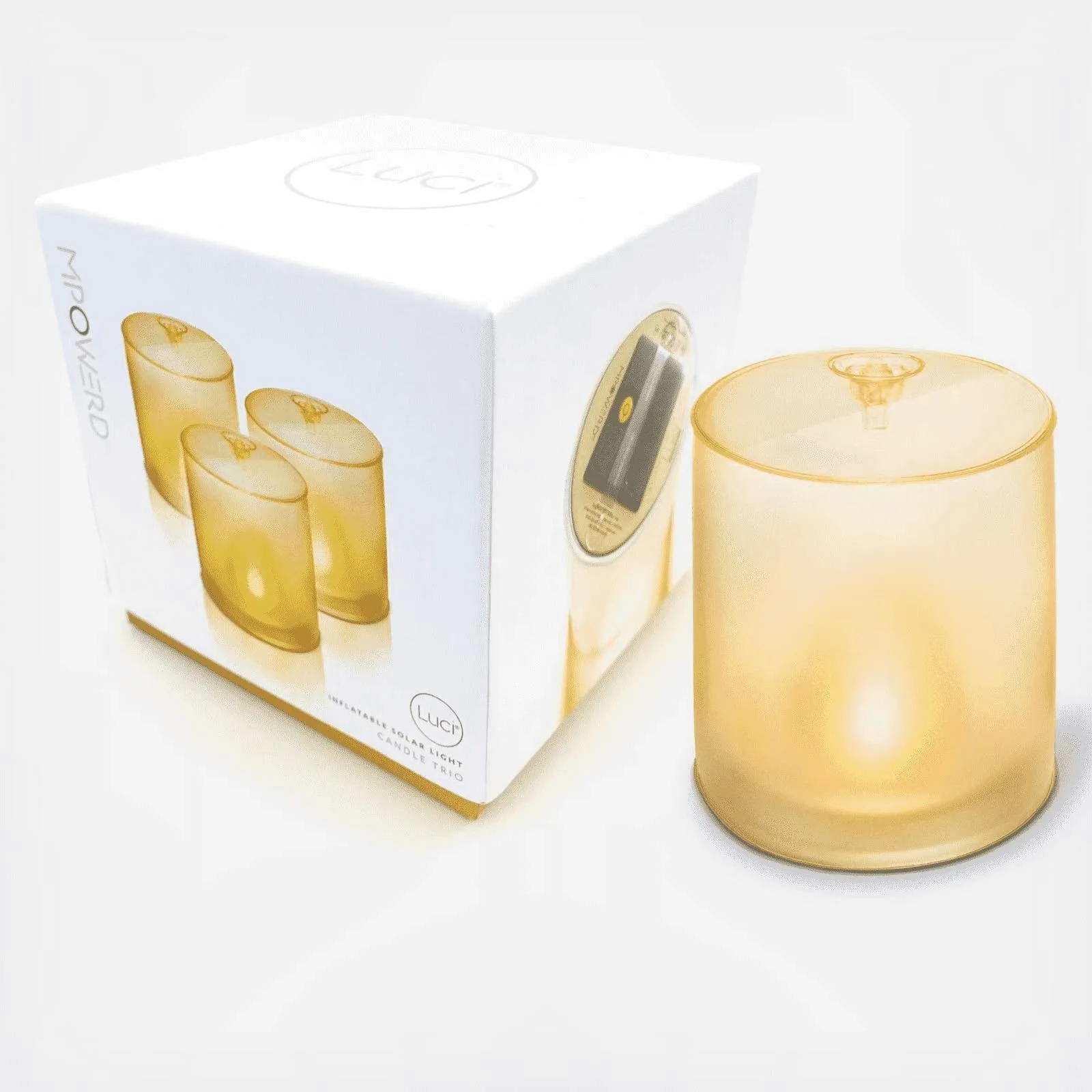 MPOWERD Luci Candle Trio - 3 Pack of Soft Frosted Flameless Solar Candles