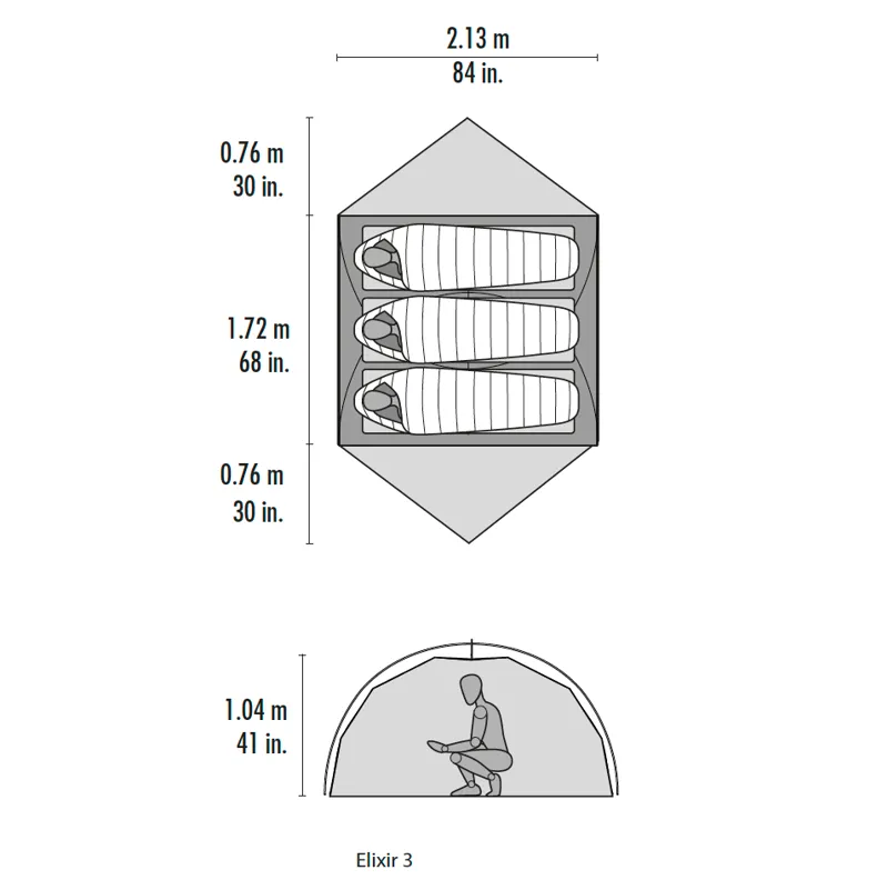 MSR Elixir 3 Backpacking Tent Grey