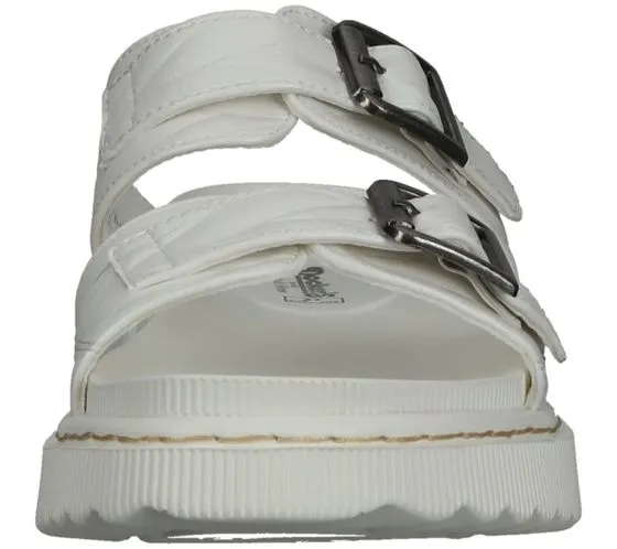 Mules froissées pour femme Dockers by Gerli à double bride 50SK204 en blanc ou noir