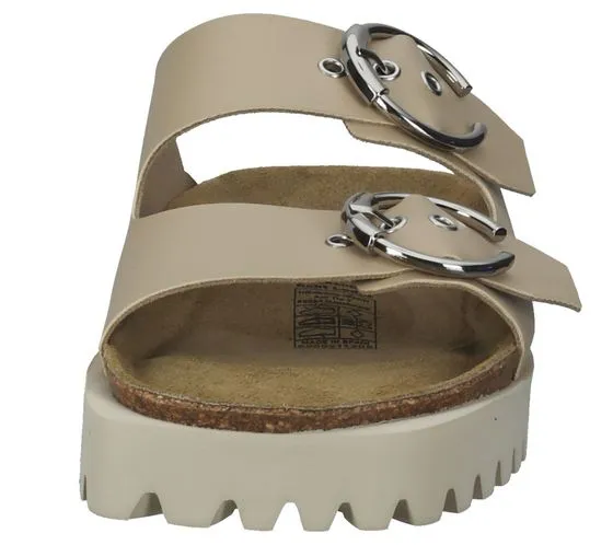 Mules pour femmes SANSIBAR d'Espagne avec doubles brides 1096231 beige