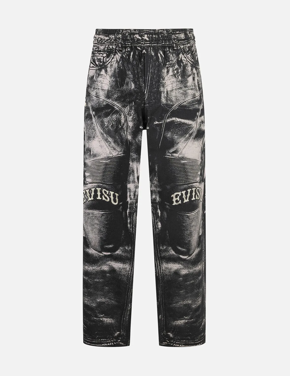 Multi-replicate Print Wide-leg Biker Pants