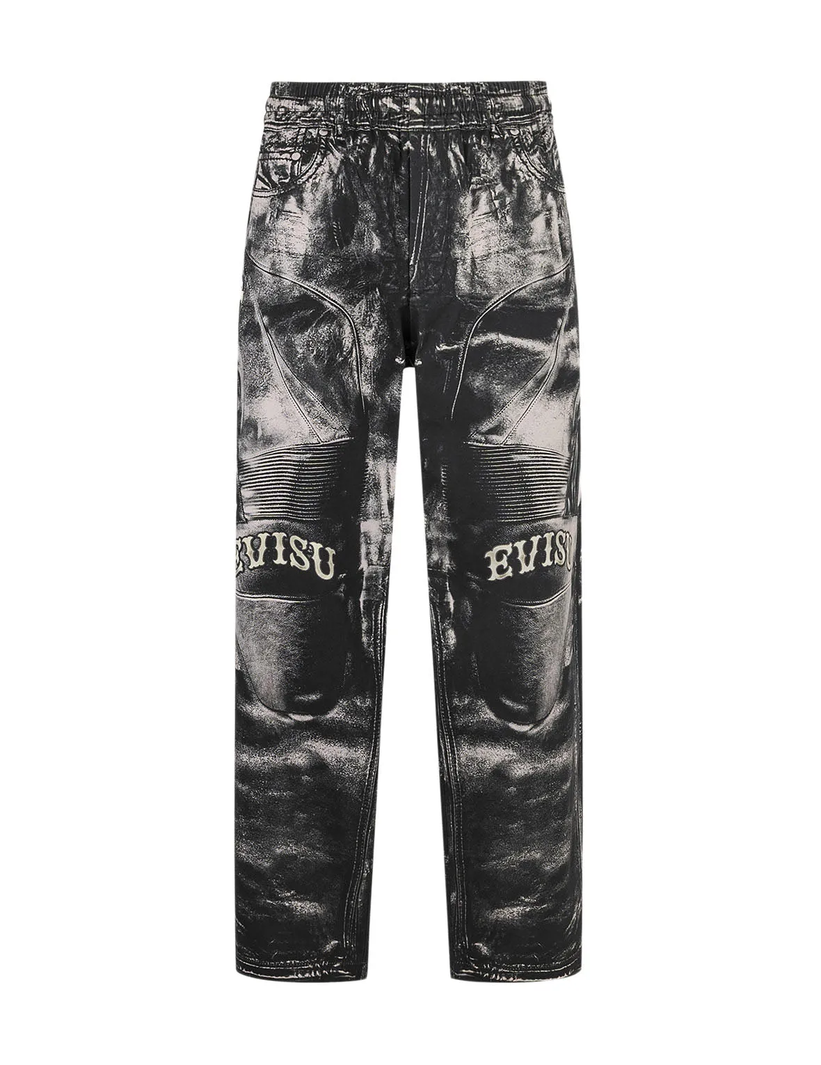 Multi-replicate Print Wide-leg Biker Pants