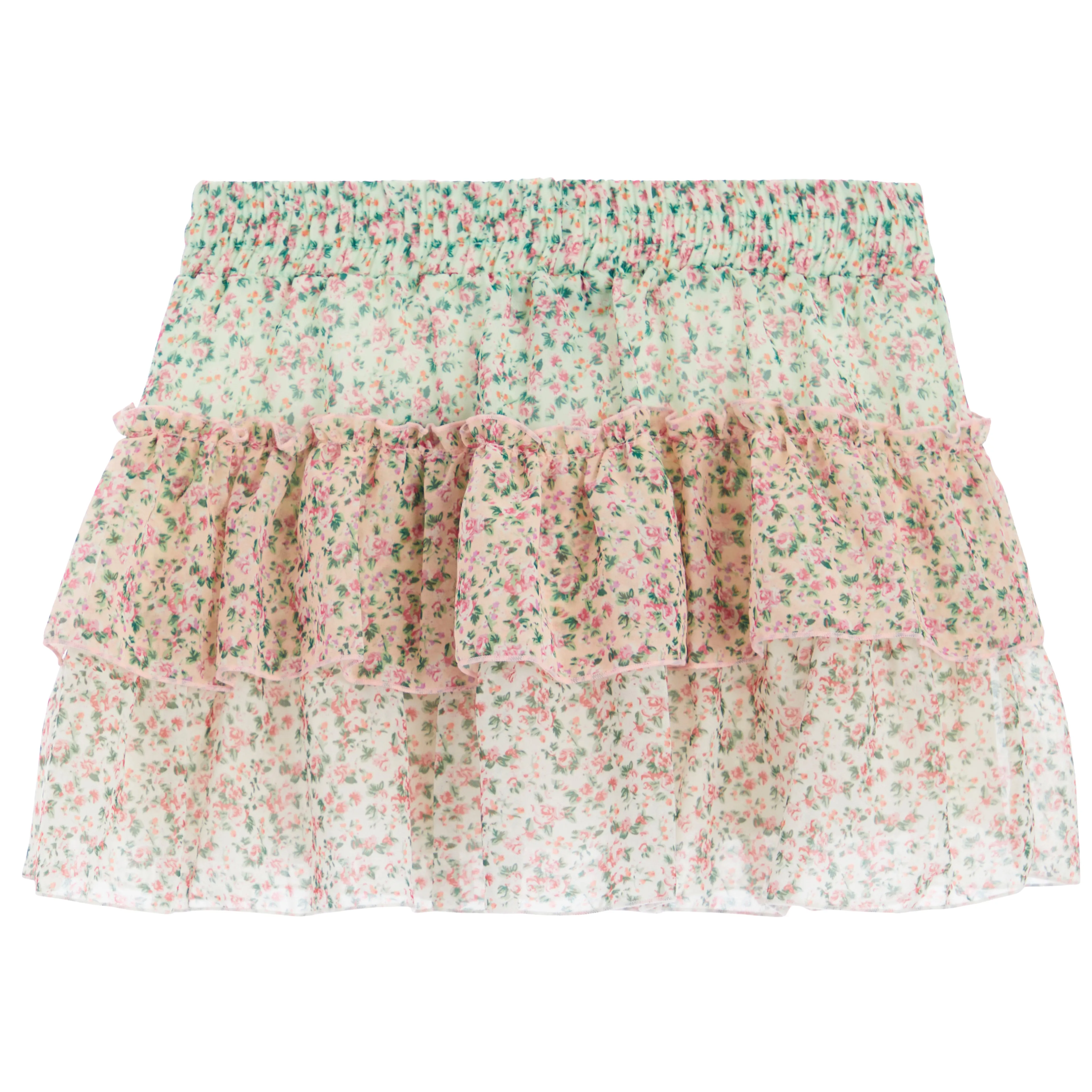 Multi Tier Floral Skirt