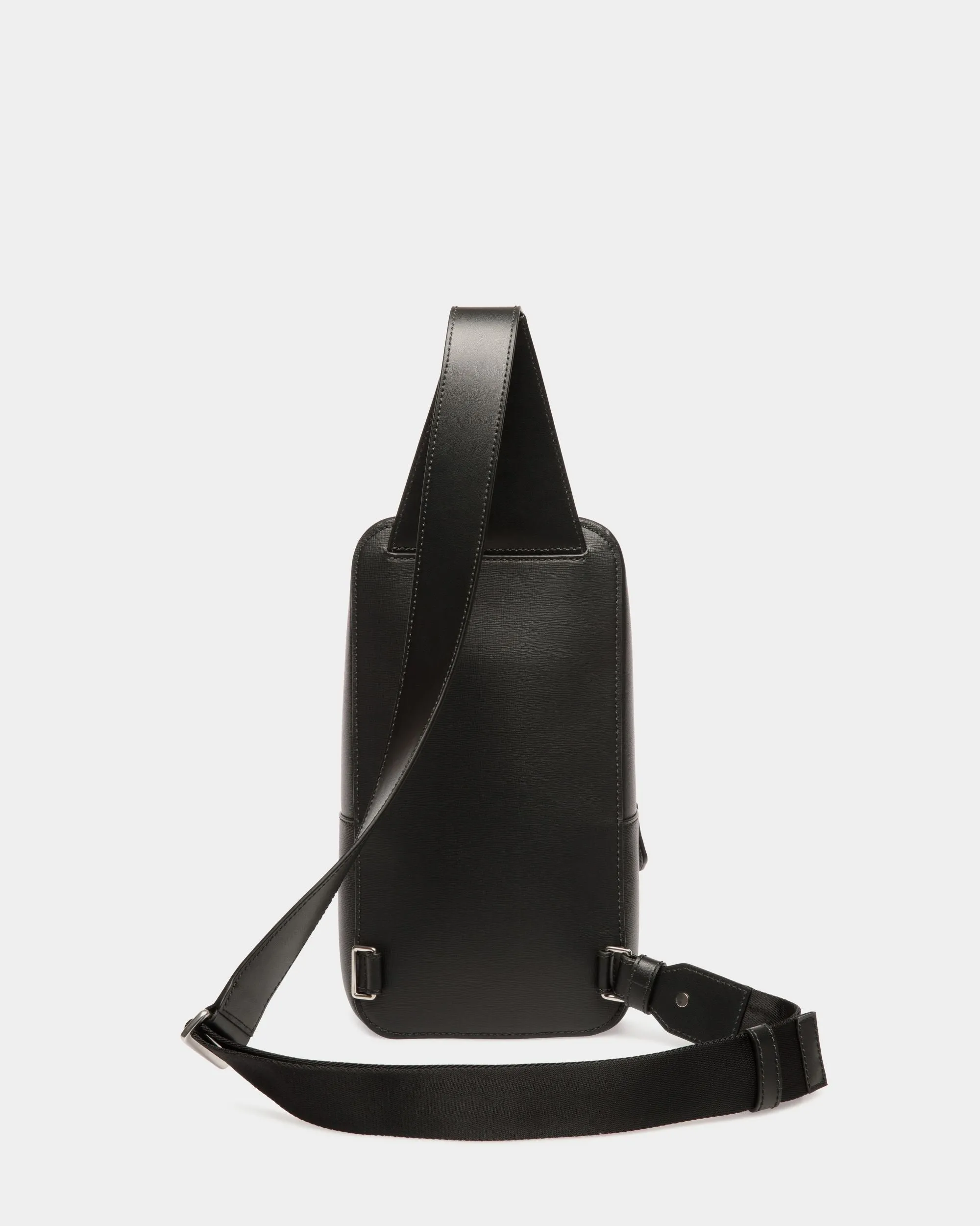 Mythos Sling Bag In Black Recycled Leather