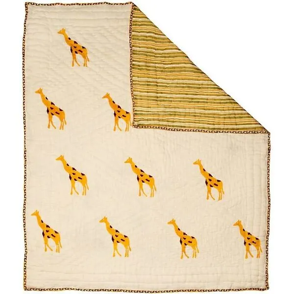 Naaya by Moonlight Yellow Giraffe Organic Quilt