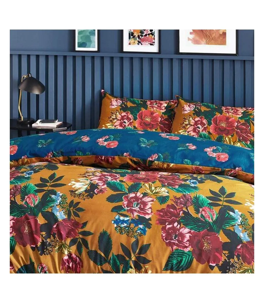 Nadya floral duvet cover set amber Furn