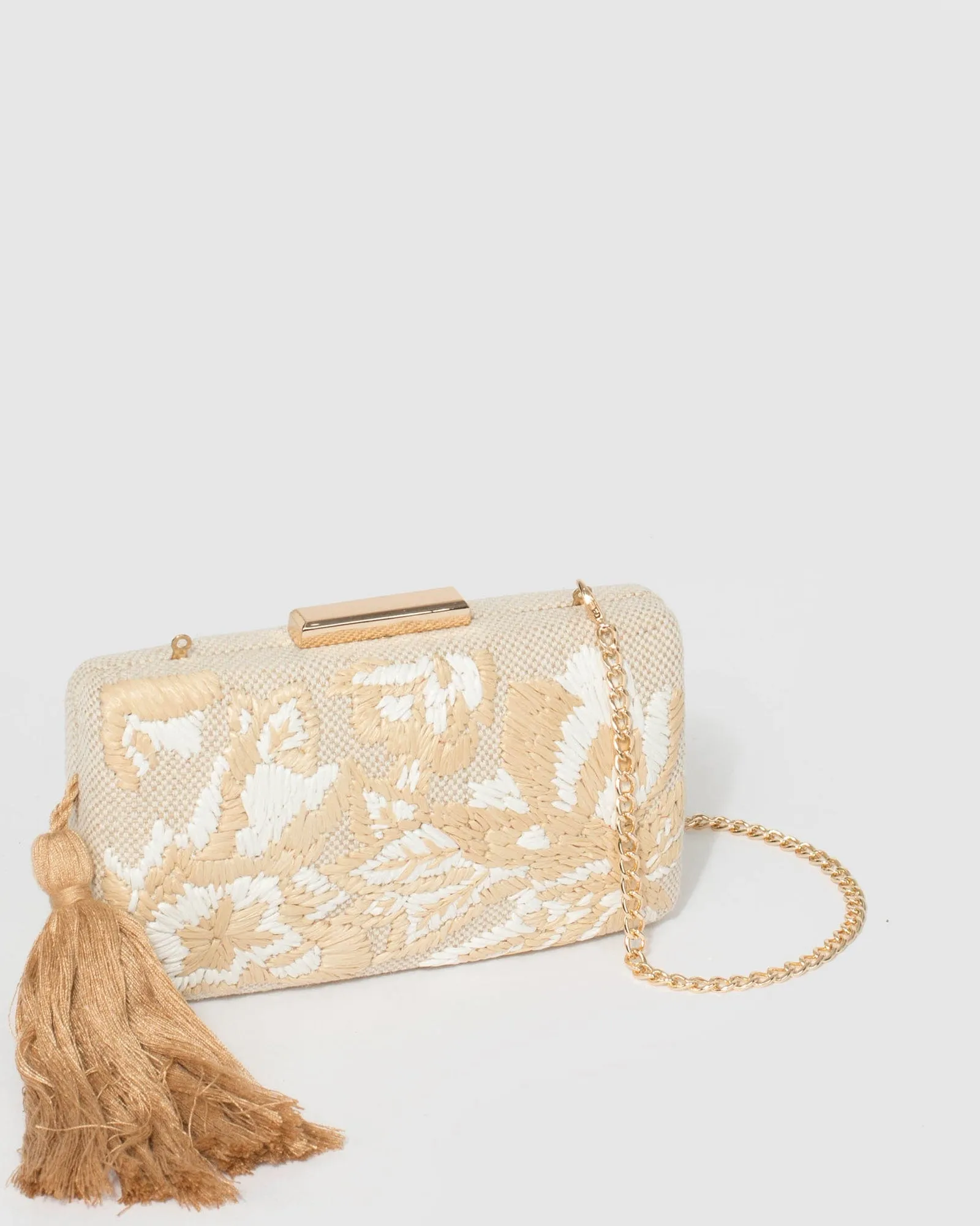Natural Beth Hardcase Clutch Bag