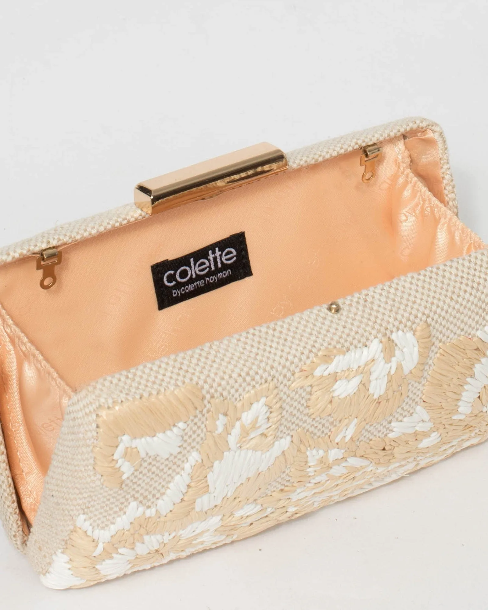 Natural Beth Hardcase Clutch Bag