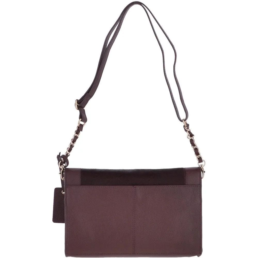 Natural Hair On Hide Medium Cross Body Bag Bordeaux – 61410