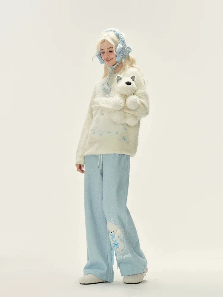 Naturally astringent cute puppy soft and lazy mohair sweater for women autumn and winter 2024 new loose knitted top