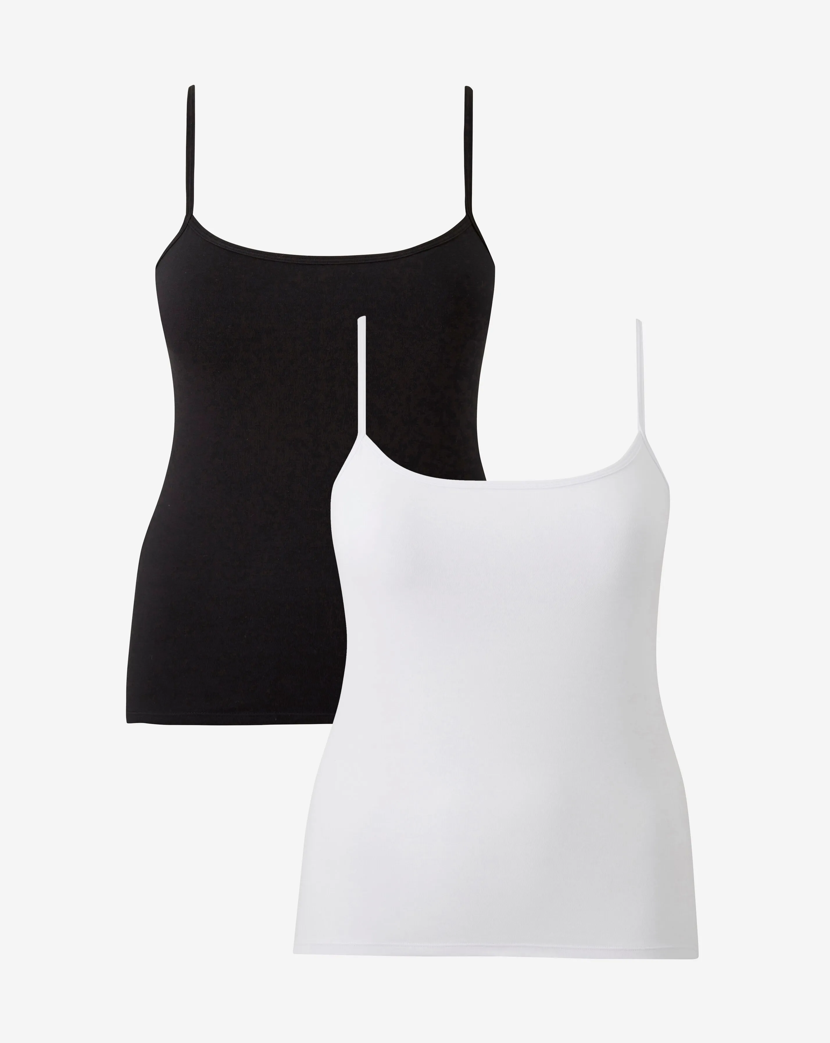 Naturally Close 2 Pack Cotton Rich White/Black Cotton Vest