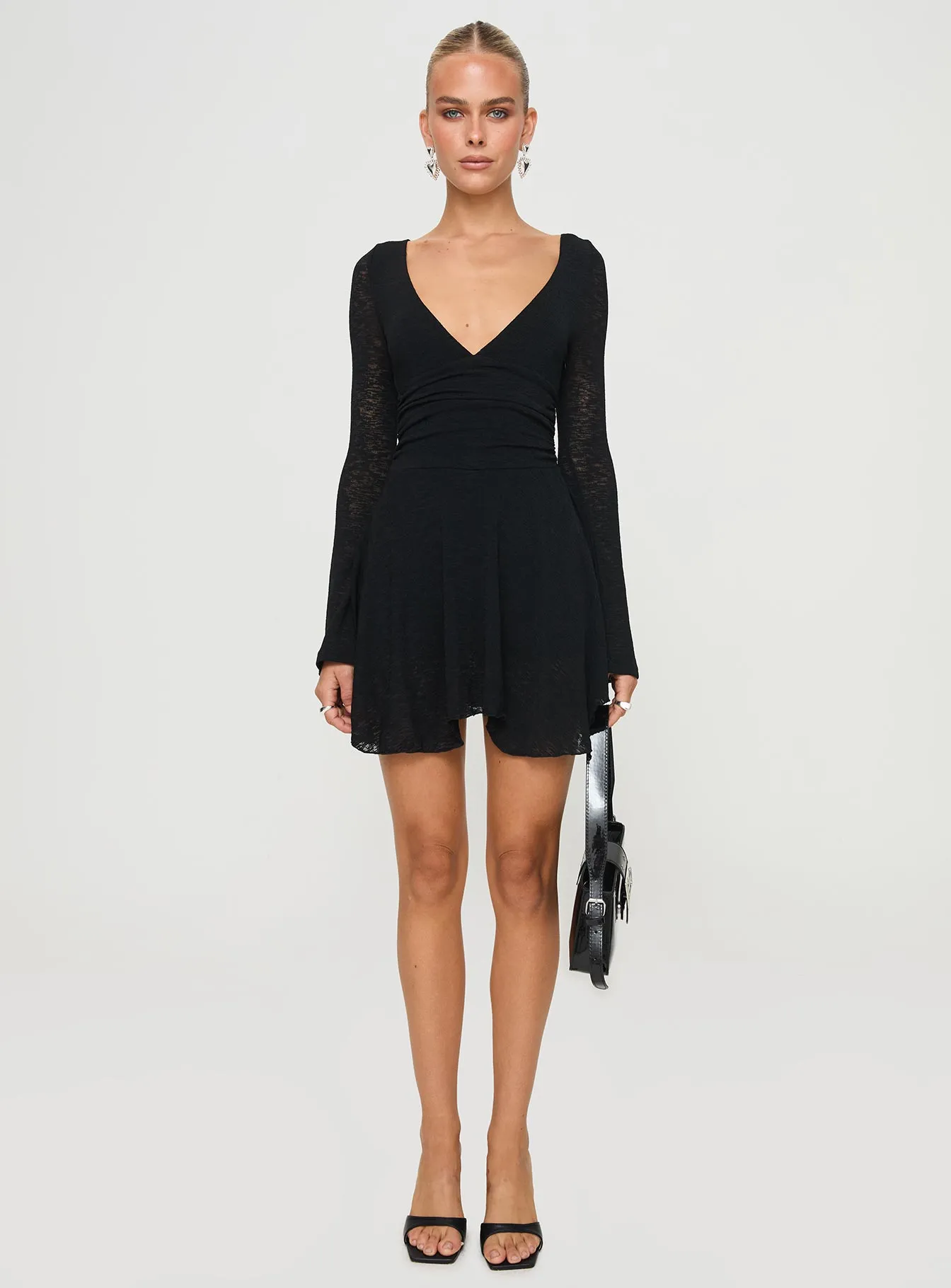 Nautia Long Sleeve Romper Black