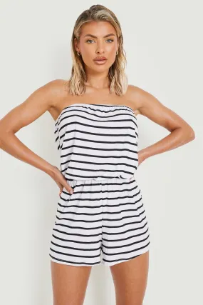 Nautical Jersey Knit Bandeau Beach Romper