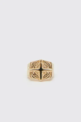 Navigation Embossed Signet Ring