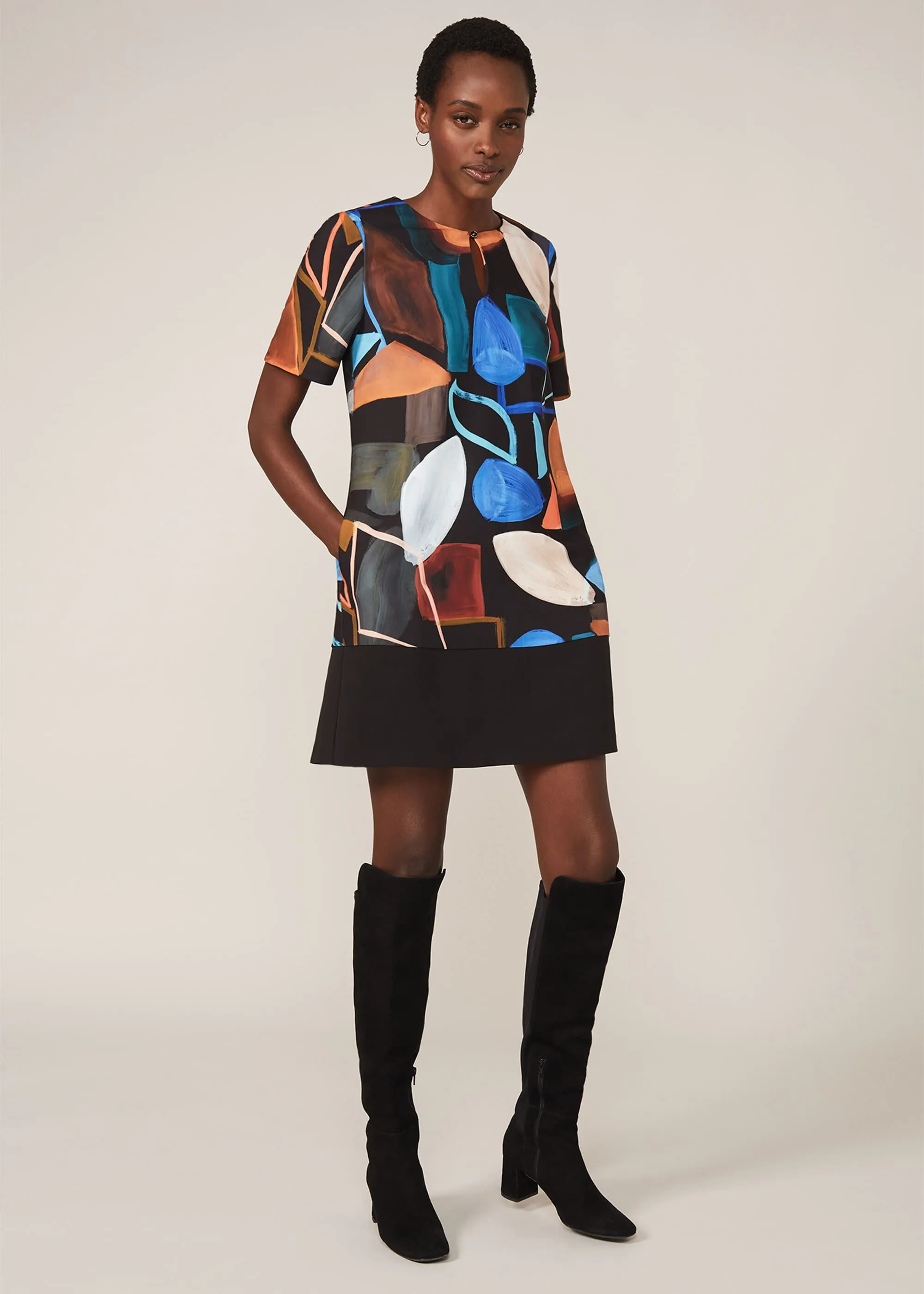 Nemi Shape Print Tunic Dress