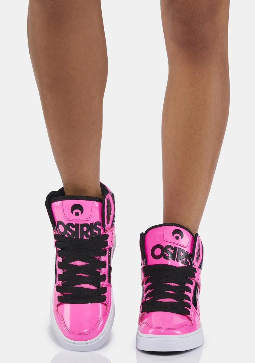 Neon Pink Clone High Top Sneakers-