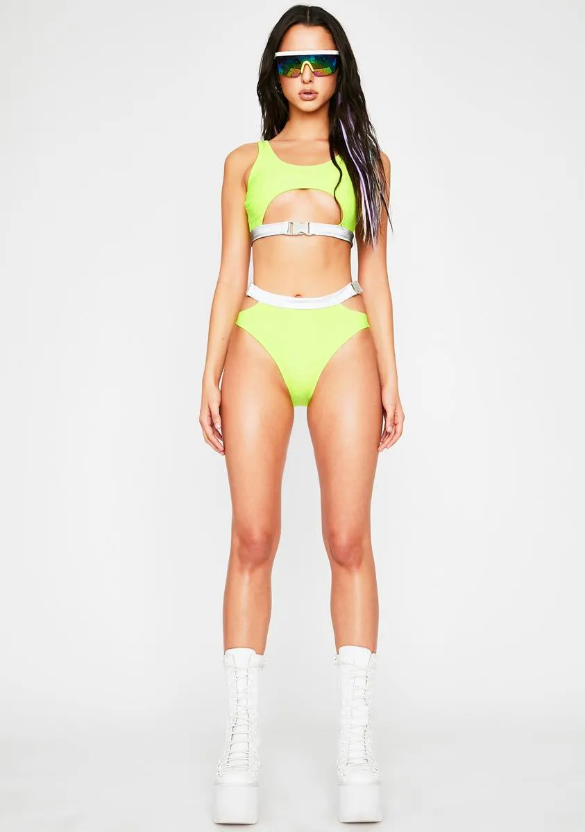 Neon Rapids Reflective Bikini Set-