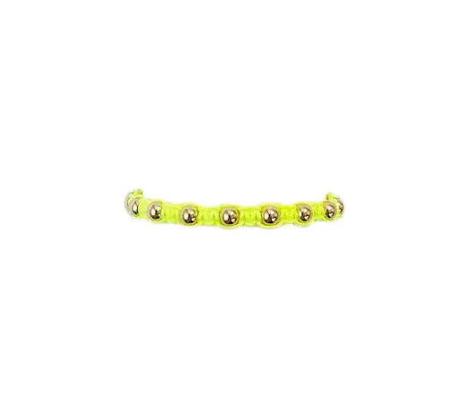 Neon Yellow Macrame Bracelet with Yellow Gold Filled Beads