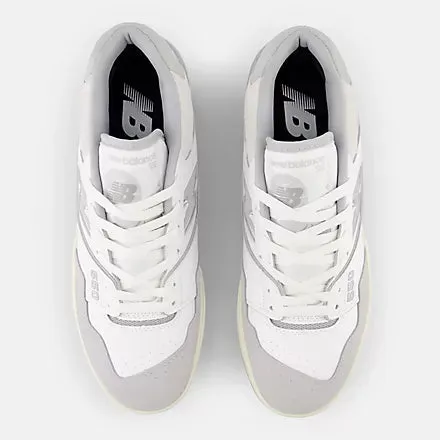New Balance 550 White with raincloud and reflection