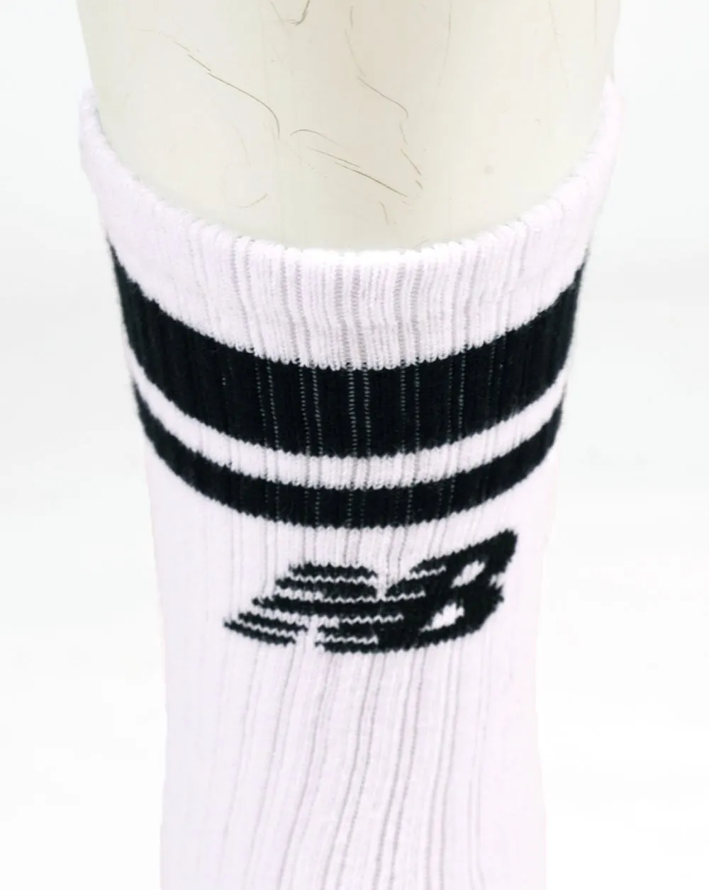 New Balance Stripe MidCalf Socks 3 Pack White/Black 