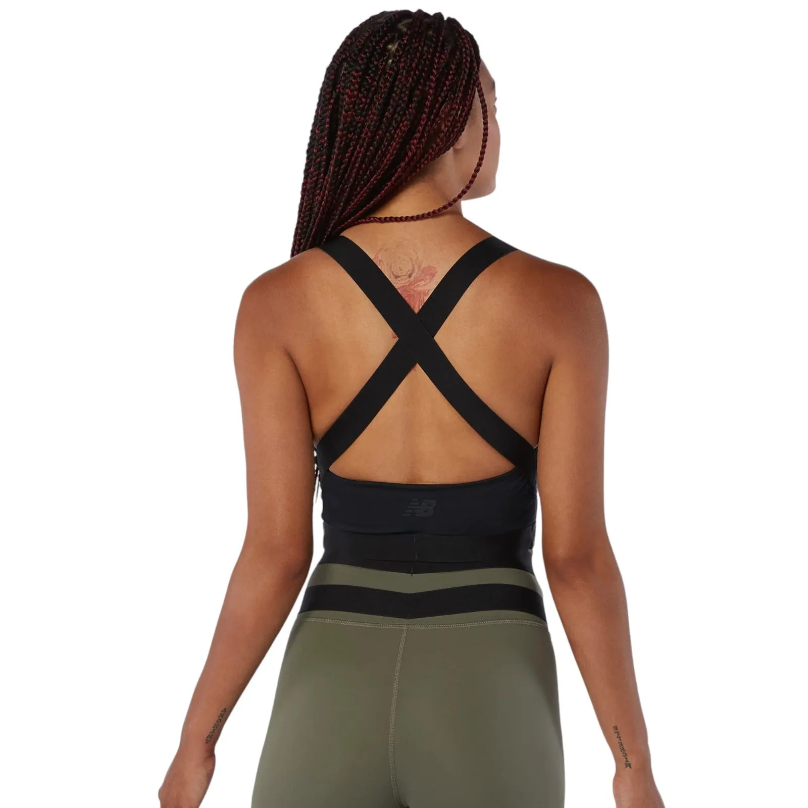New Balance Womens Determination Academy Crop Bra - Black
