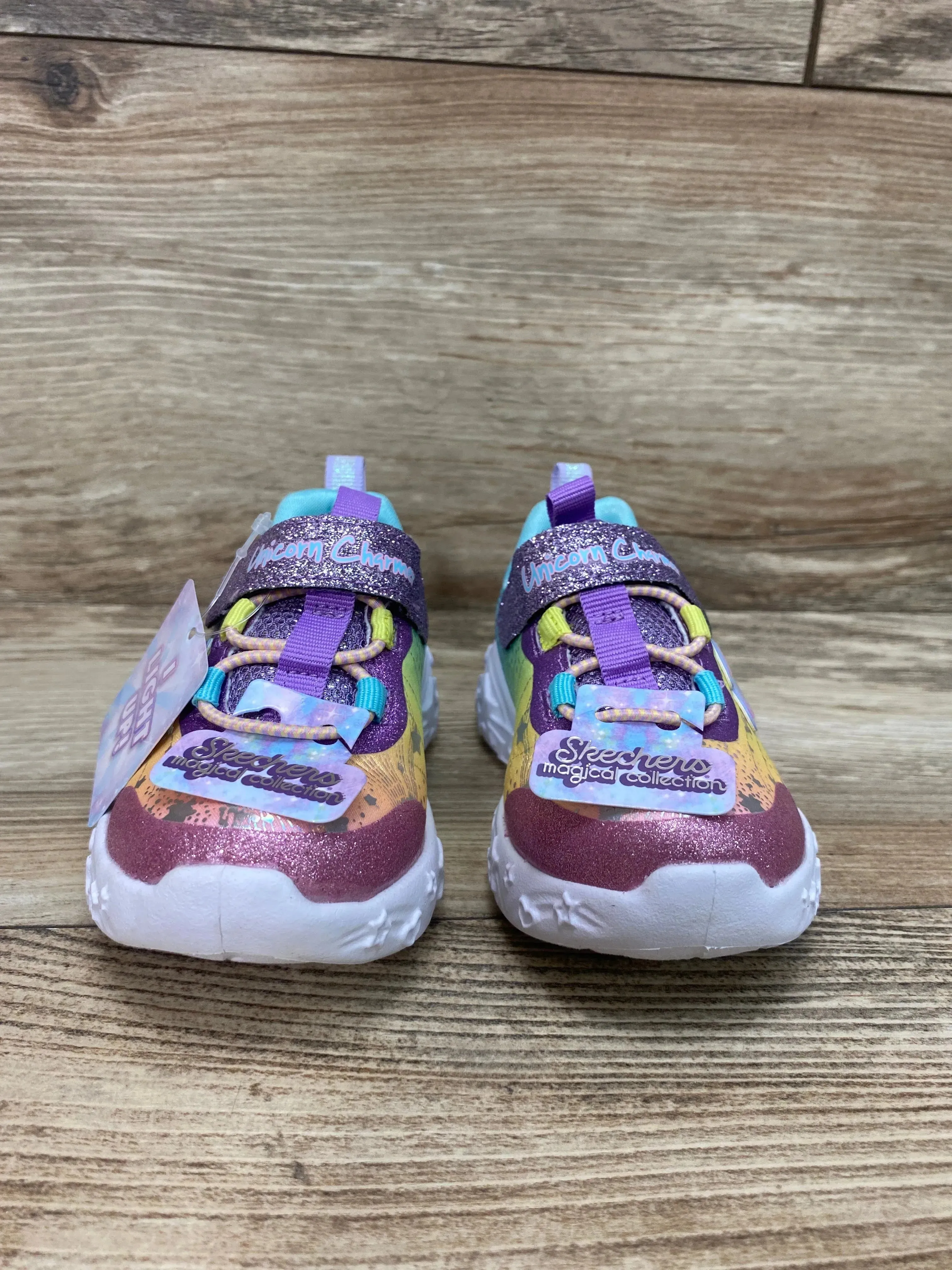 NEW Skechers Unicorn Charmer - Lil Stellar Light Up Sneakers Purple Sz 5c-