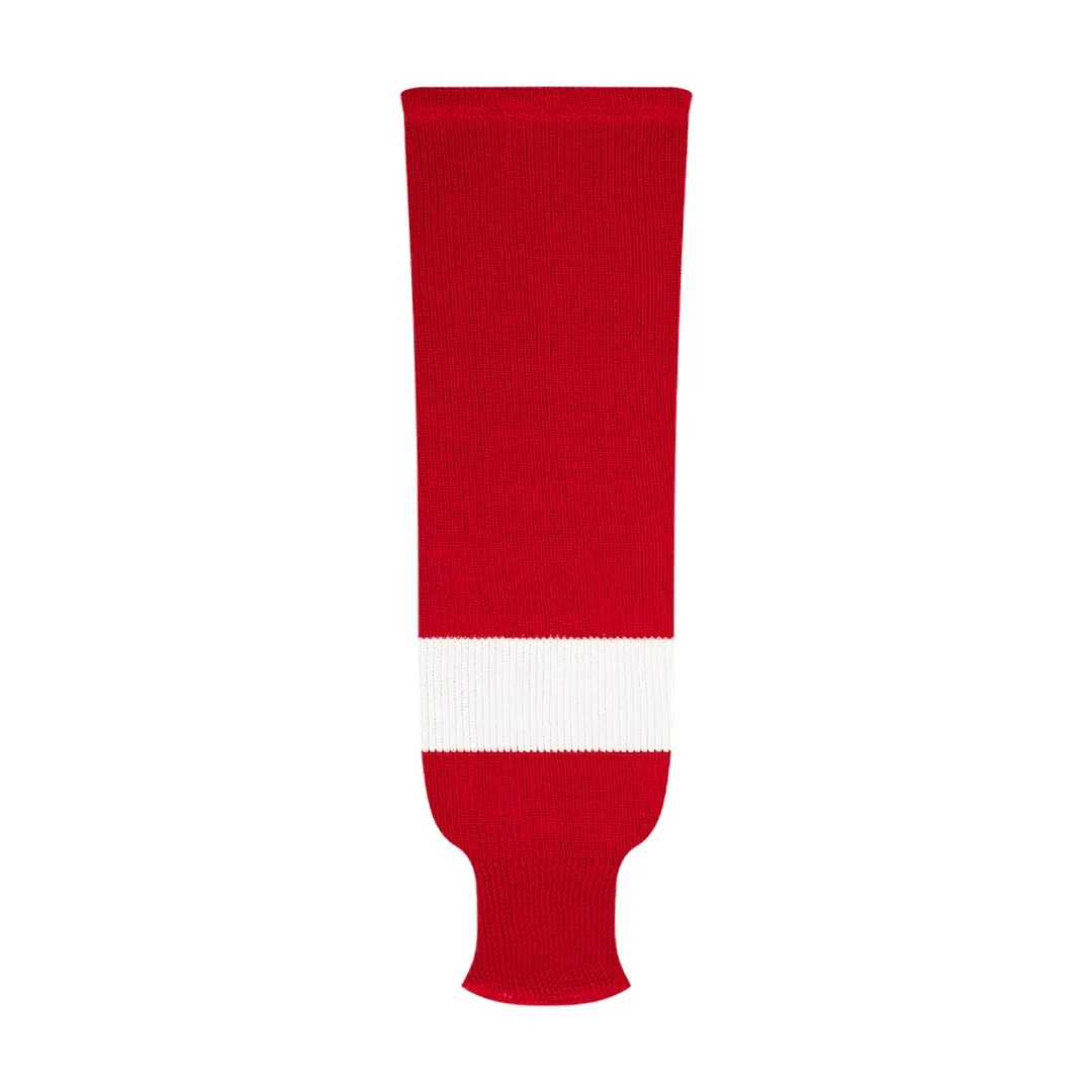 NHL Pattern 9800 Knit Hockey Socks: Detroit Red Wings Red