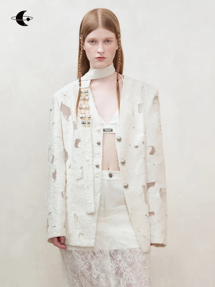 Nichi Sheer Speckled Oversize Beads Jacket