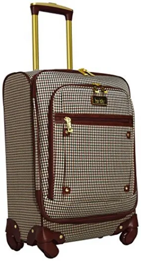 Nicole Miller New York Coralie Collection 20 Carry On Expandable Upright Luggage Spinner (20 in, Taylor Brown Plaid)