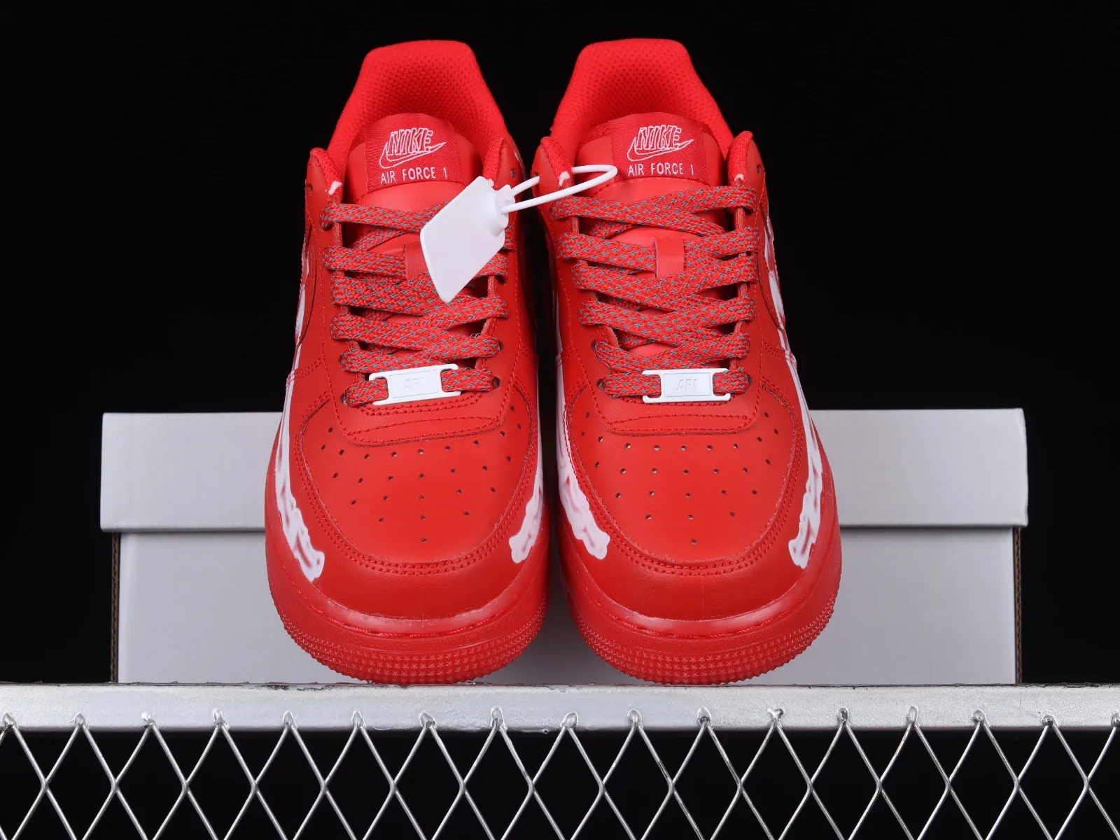 Nike Air Force 1 07 Low Red Skeleton White CU8067-600