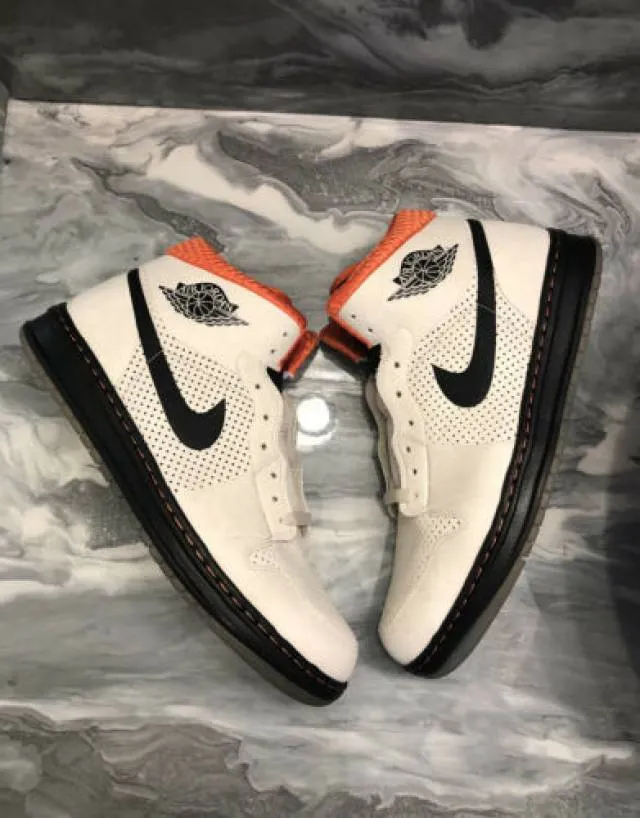 Nike Air Jordan 1 Alpha Black Orange White Blaze Men’s 12