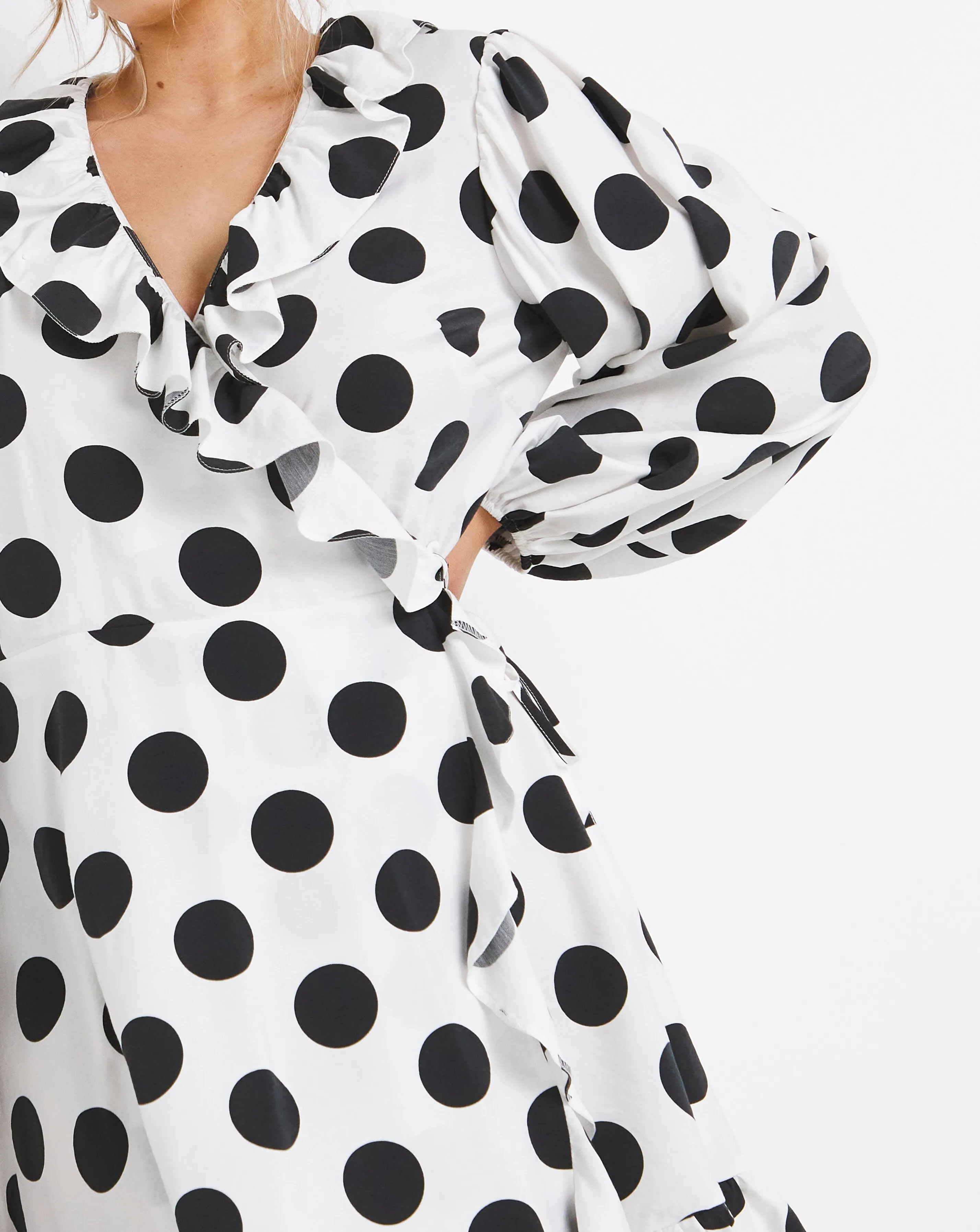 Nobody's Child Jolene Spot Wrap Dress | Simply Be