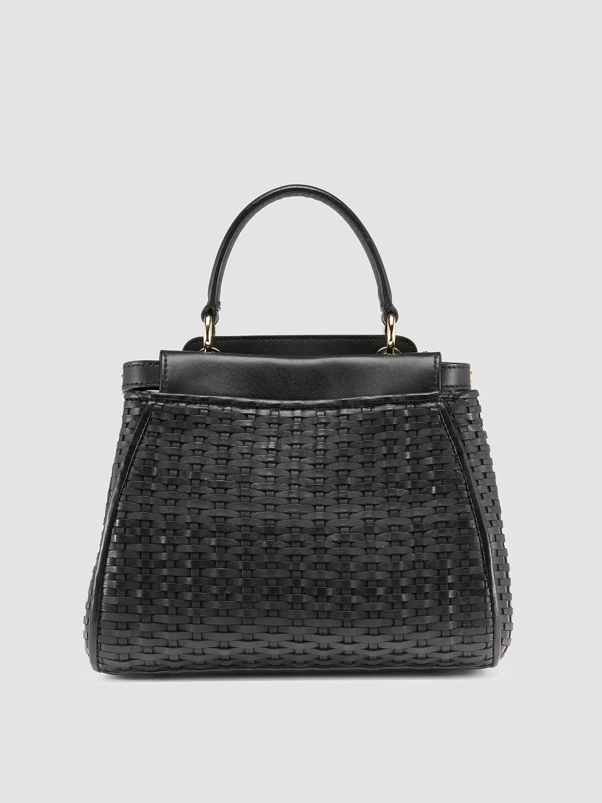 NOLITA 029 - Black Woven Leather Handle Bag