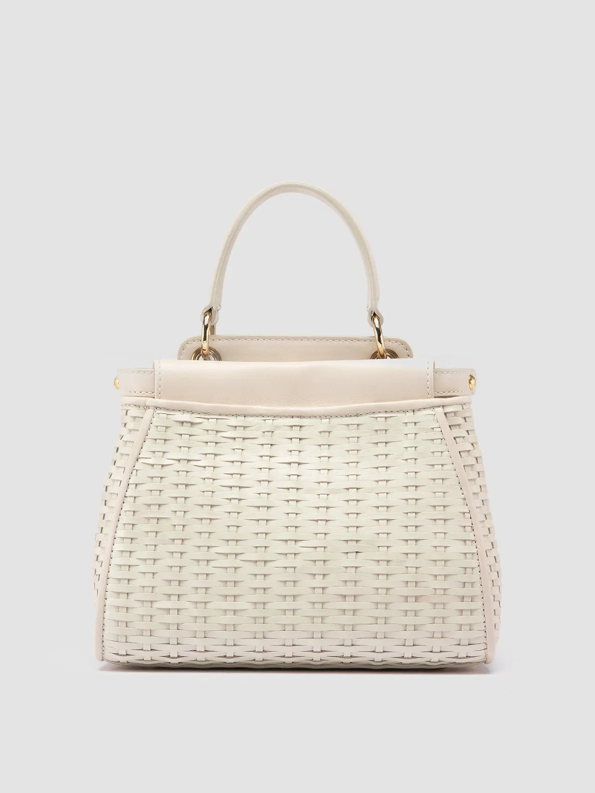 NOLITA 029 - White Woven Leather Handle Bag