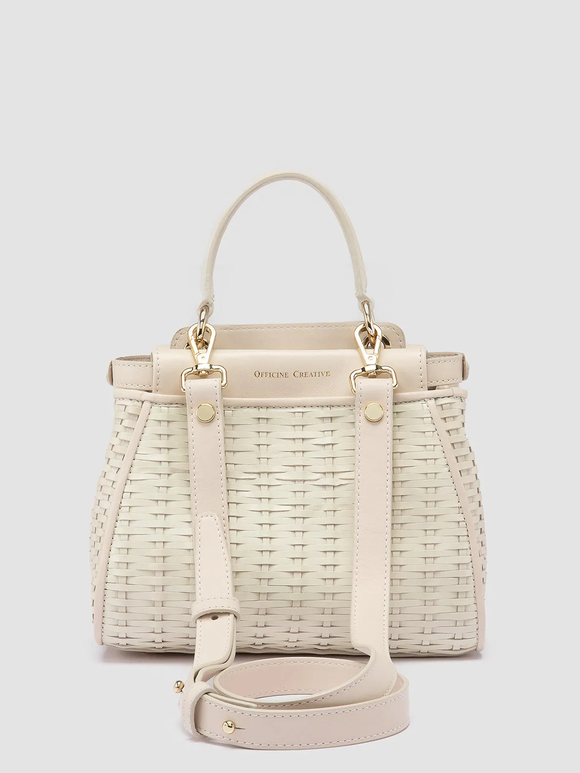 NOLITA 029 - White Woven Leather Handle Bag