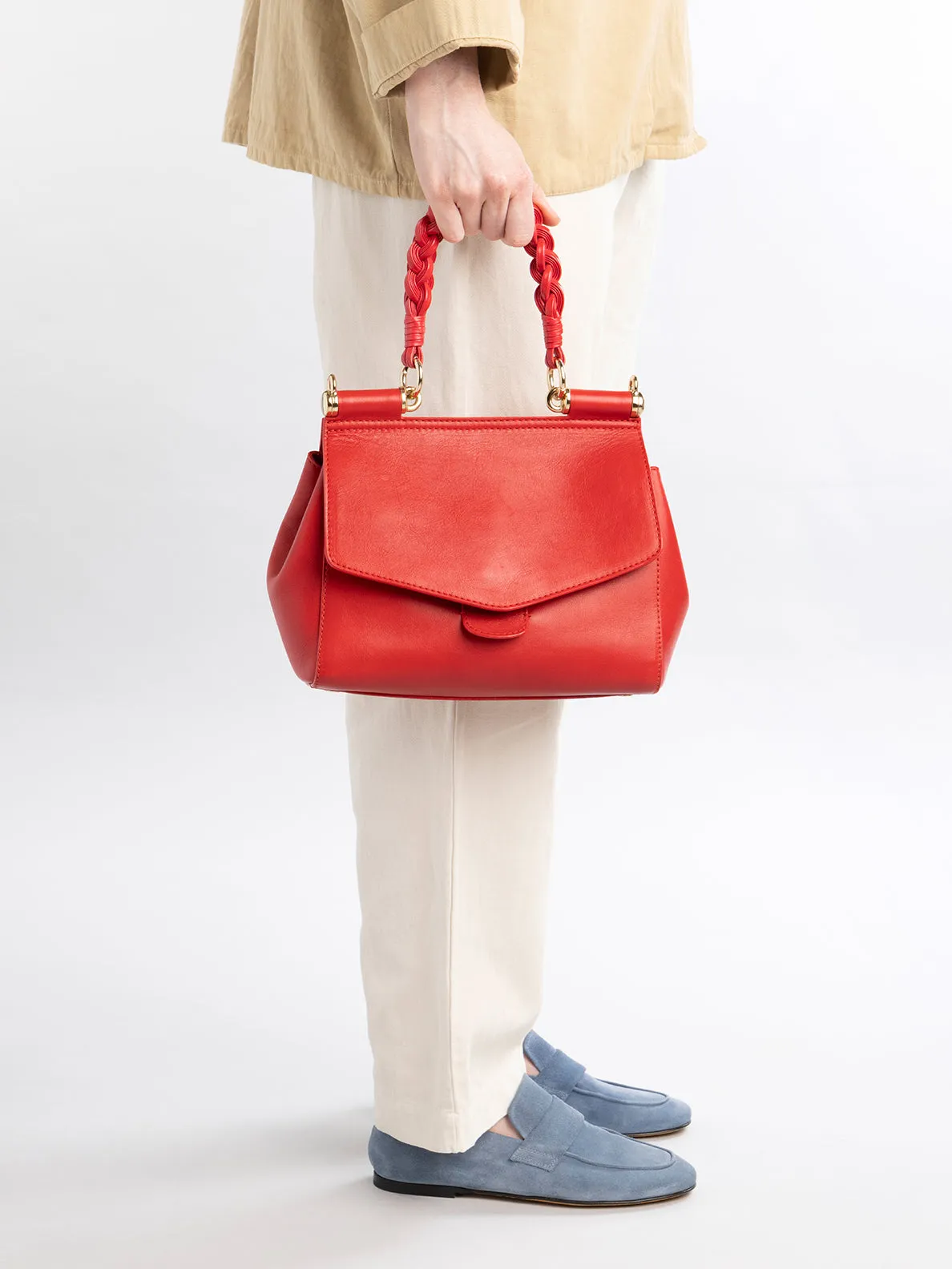 NOLITA WOVEN 223 - Red Leather Handle Bag