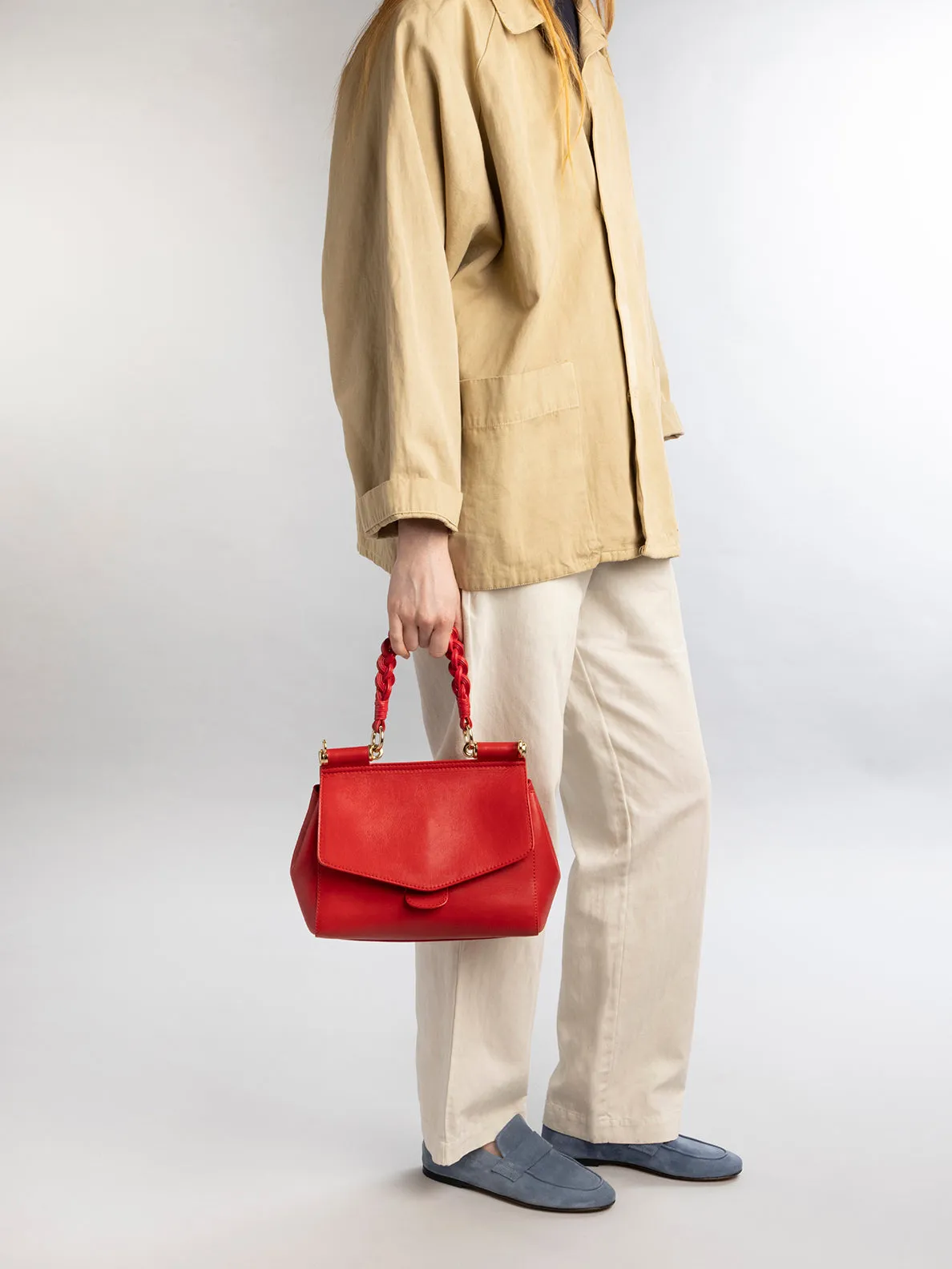 NOLITA WOVEN 223 - Red Leather Handle Bag