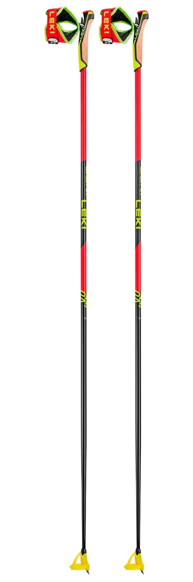 Nordic Ski Pole Leki ---Prc 750 Bright Red Neon Yellow Black
