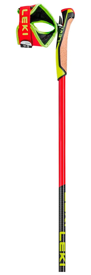 Nordic Ski Pole Leki ---Prc 750 Bright Red Neon Yellow Black