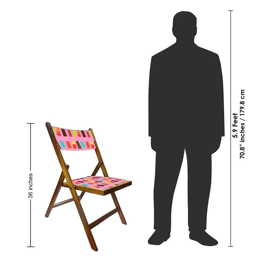 Nutcase Folding Wooden Chair For Home - Ice Cream Candy