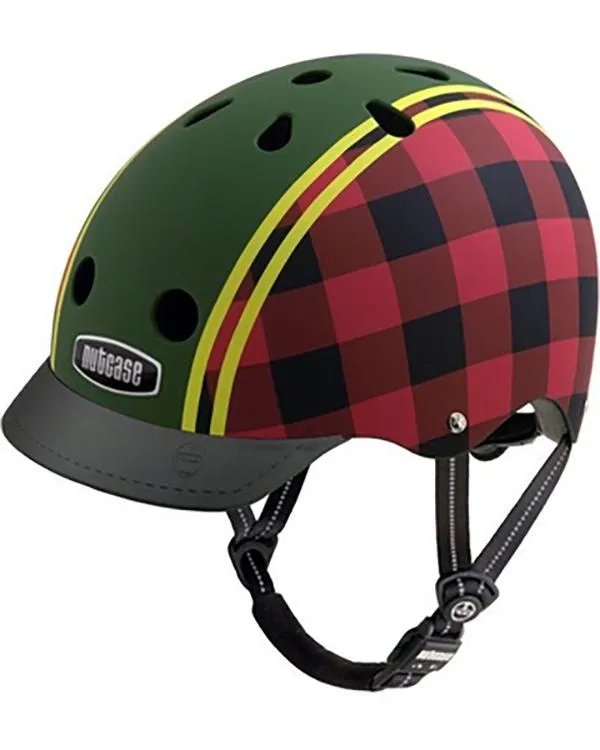 Nutcase Gen3 Urban Helmet - Lumberjack Graphic - Green-Red-Yellow