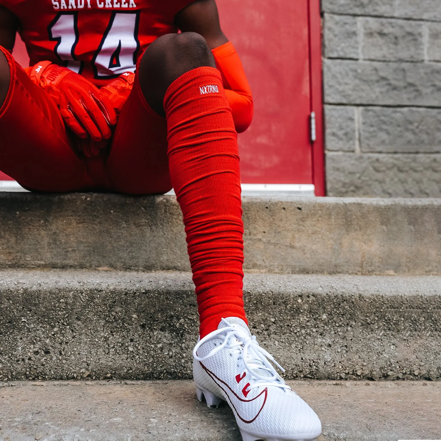 NXTRND XTD Scrunch Football Socks Red